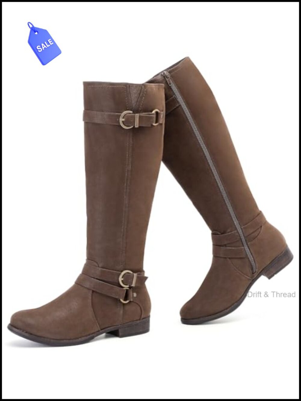 Women's Knee High Boots Faux Leather Round Toe Side Zip Tall Fashion Boots